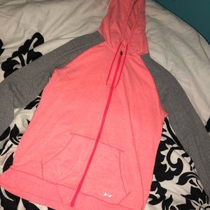 Coral and gray under armour zip up